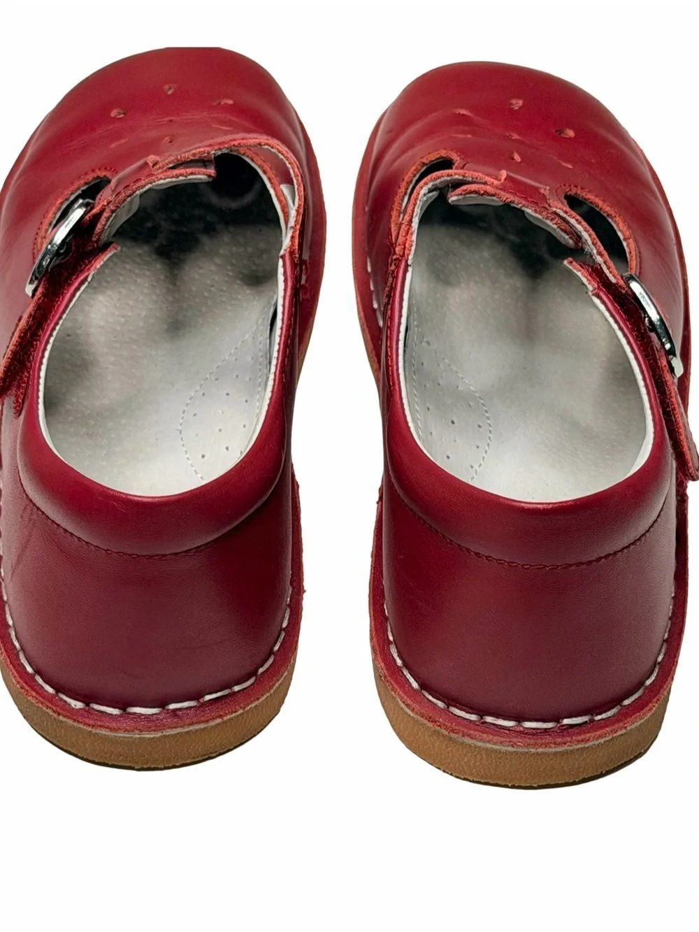 L’Amour Joy Classic Red Leather T-Strap Mary Jane